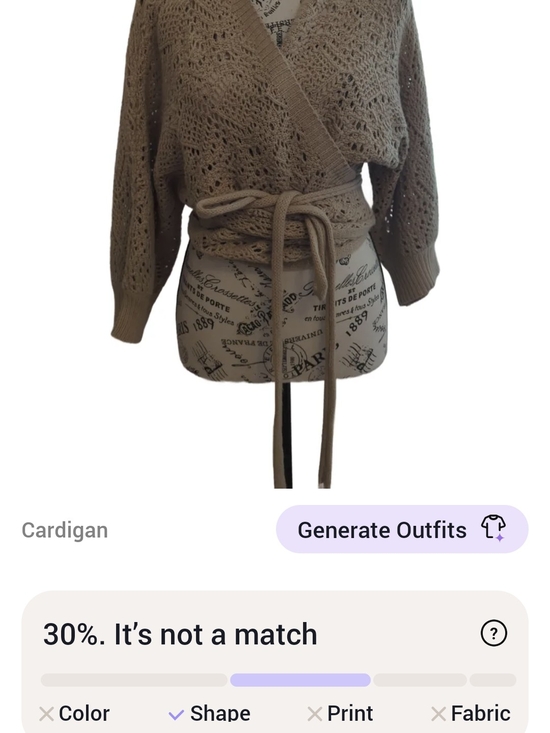 SHEIN Sweaters - SHEIN Taupe Crochet Wrap Cardigan with Belt